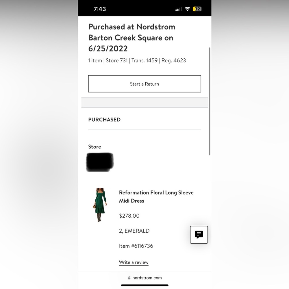 Reformation Mica Emerald Green Midi Dress - Picture 2 of 3